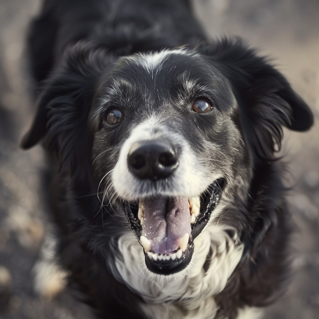 A friendly dog smiling at the camera demonstrating a potentially positive interaction with dogs situation discussed in the article.