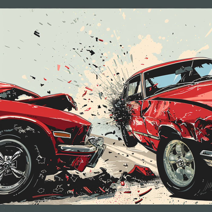 Car accident photo graphic.