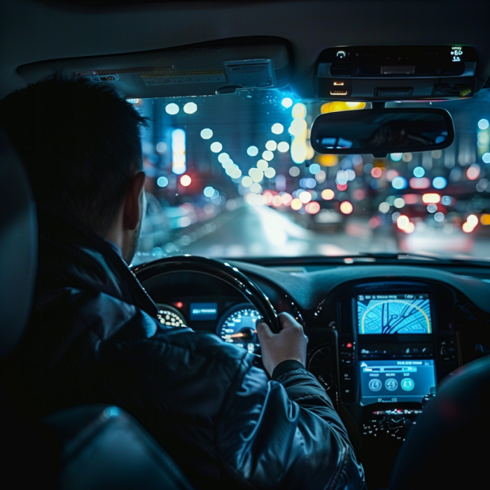 A safe driver driving their vehicle.