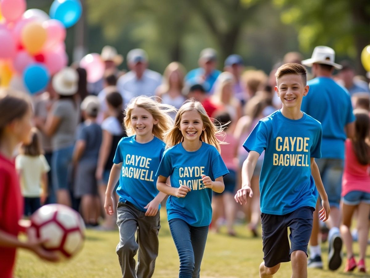 Community members support Cayde Bagwell in a vibrant gathering.