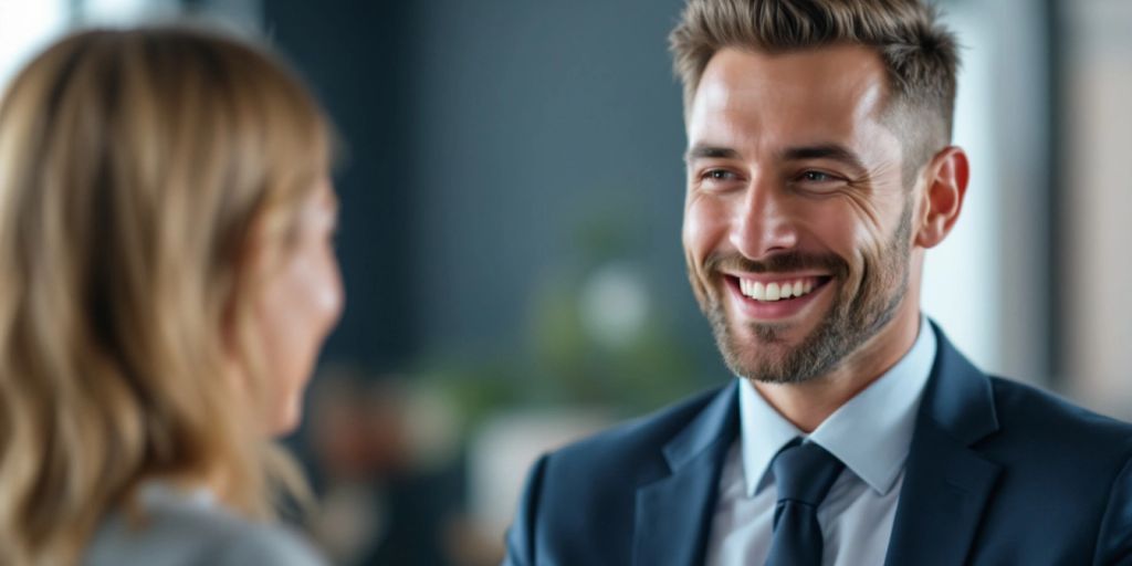 Consumer attorney consulting with a client in an office.