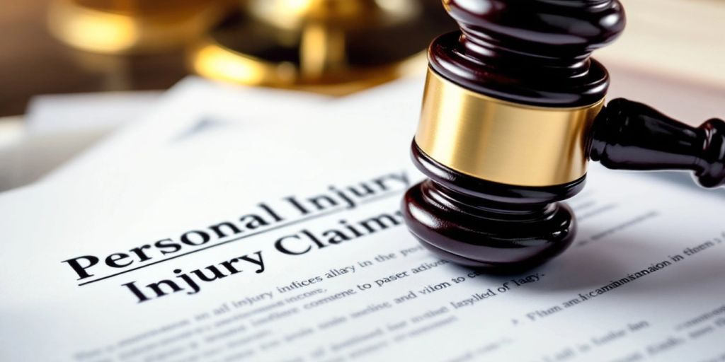 Gavel on legal documents related to personal injury claims.