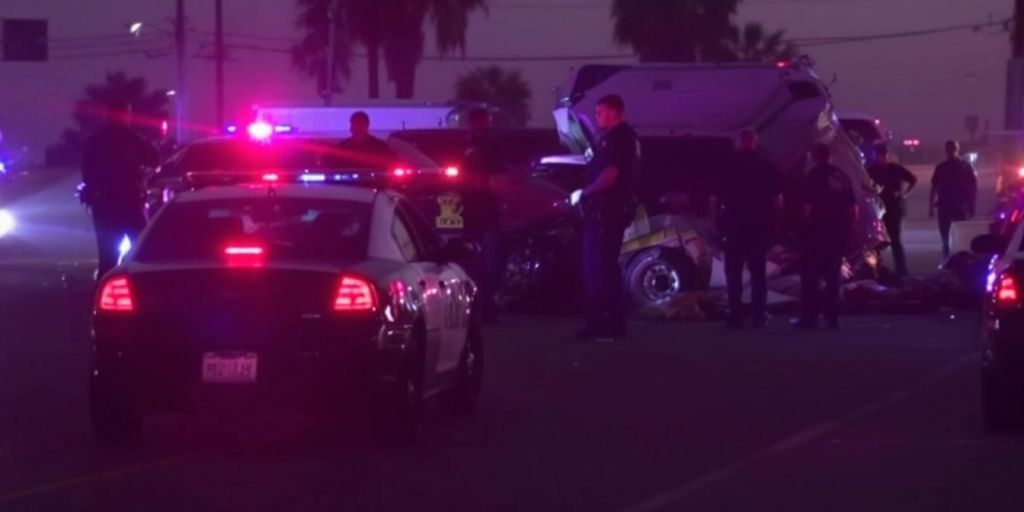 Police car at accident site in Kearny Mesa.