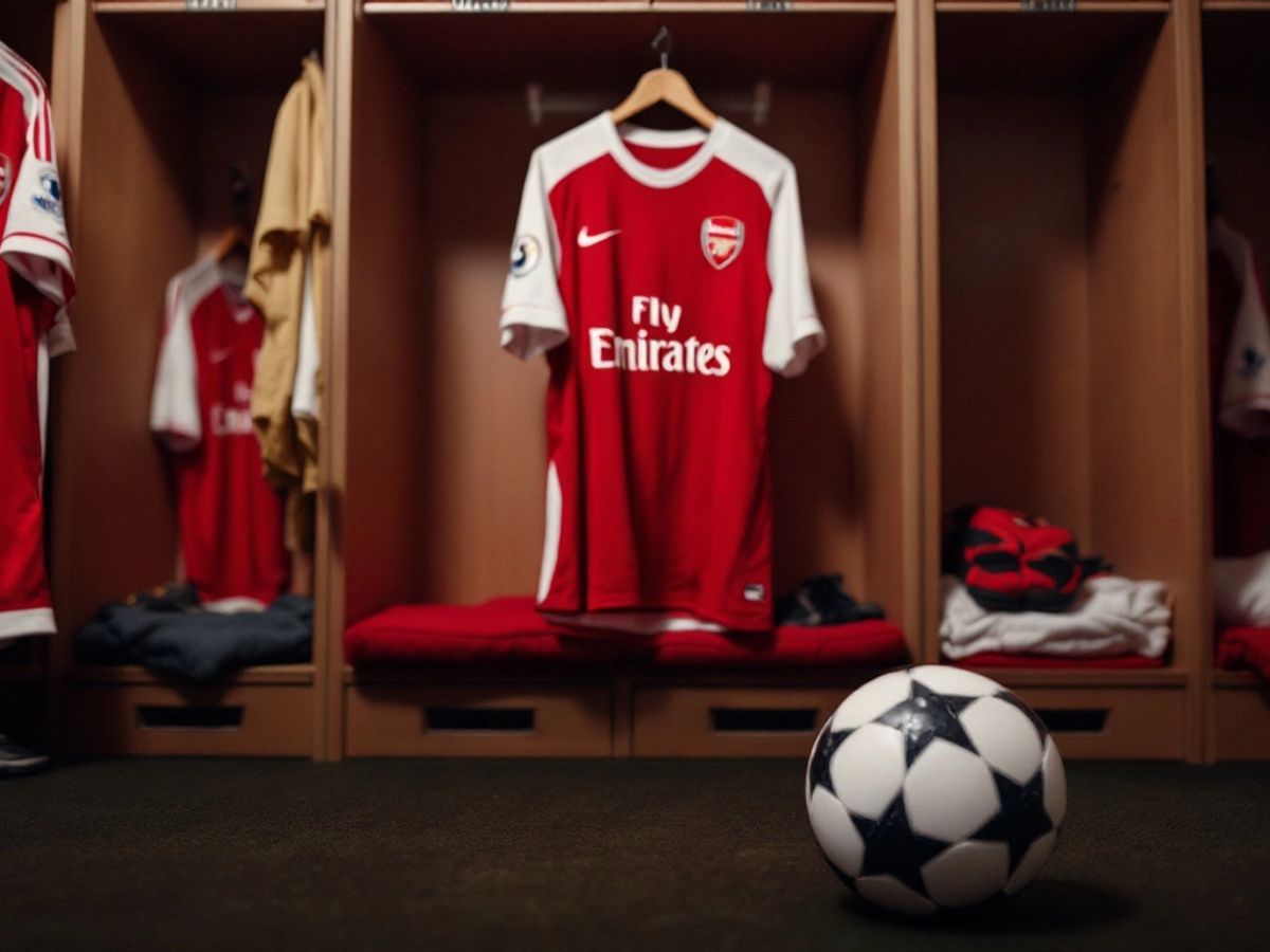 Empty Arsenal jersey symbolizing Saka's absence due to injury.