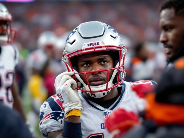 Patriots rookie Ja'Lynn Polk with teammates after injury.