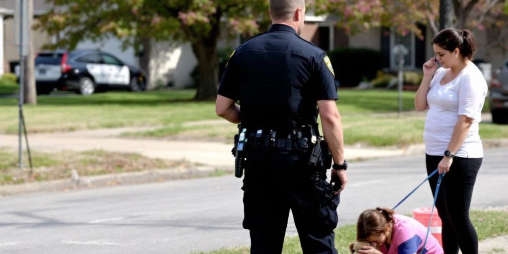 Police officer and dog owner in Overland Park.