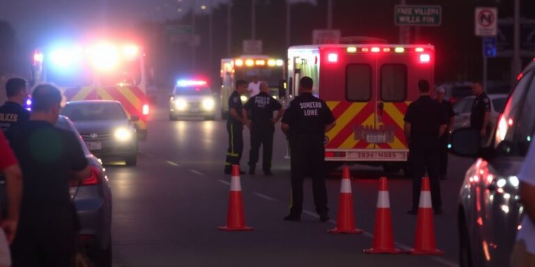 Emergency responders at a pedestrian accident in Mira Mesa.