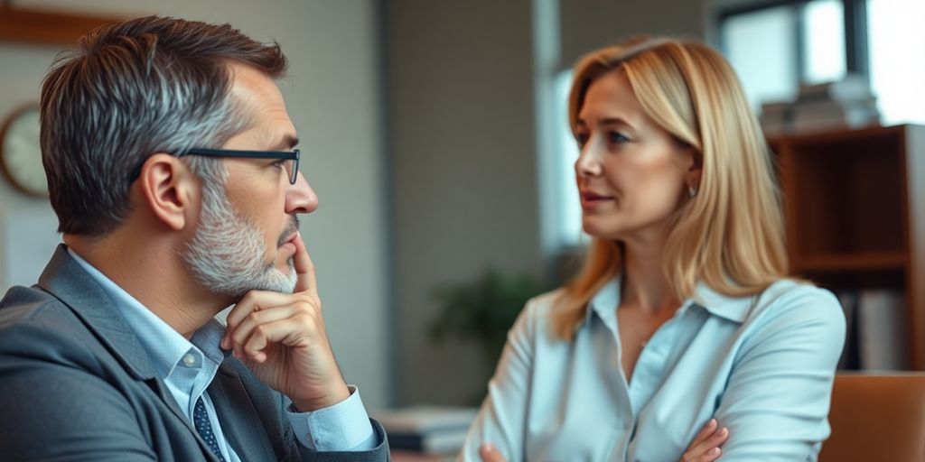 Person consulting a lawyer about a car accident.